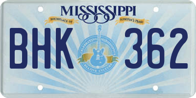 MS license plate BHK362