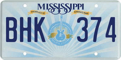 MS license plate BHK374