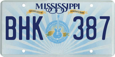 MS license plate BHK387