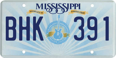 MS license plate BHK391