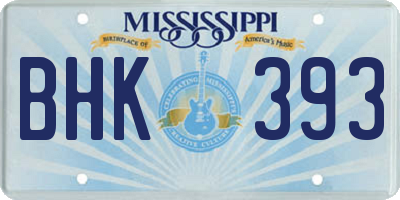 MS license plate BHK393