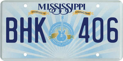 MS license plate BHK406
