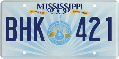 MS license plate BHK421