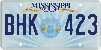 MS license plate BHK423