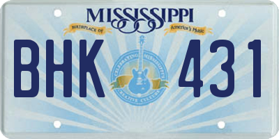 MS license plate BHK431