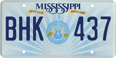 MS license plate BHK437