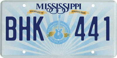 MS license plate BHK441