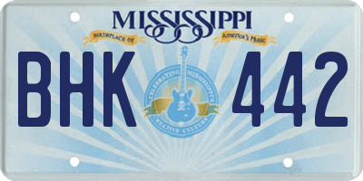 MS license plate BHK442