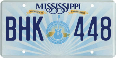 MS license plate BHK448
