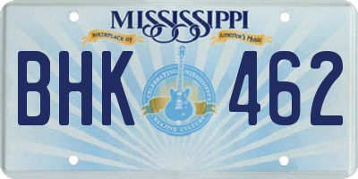 MS license plate BHK462