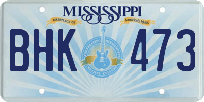 MS license plate BHK473