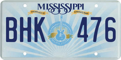 MS license plate BHK476