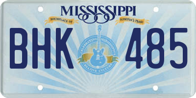 MS license plate BHK485