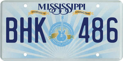 MS license plate BHK486