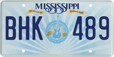 MS license plate BHK489