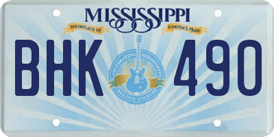MS license plate BHK490