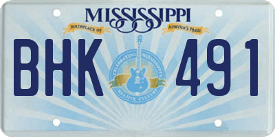 MS license plate BHK491