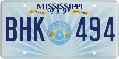 MS license plate BHK494