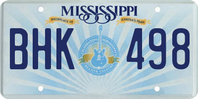 MS license plate BHK498