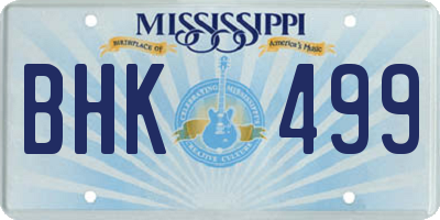 MS license plate BHK499