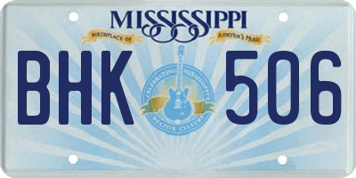 MS license plate BHK506