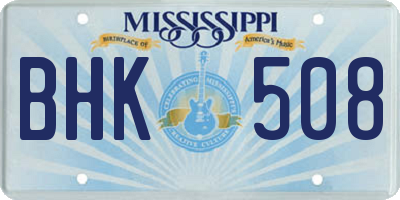 MS license plate BHK508