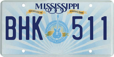 MS license plate BHK511