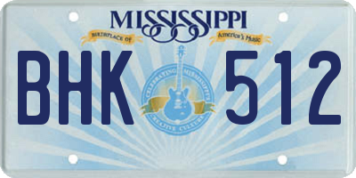 MS license plate BHK512
