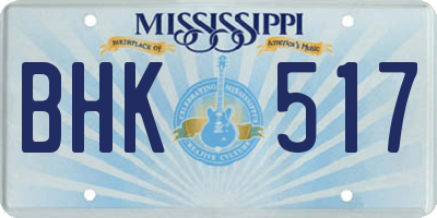 MS license plate BHK517