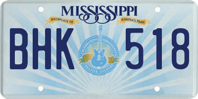 MS license plate BHK518