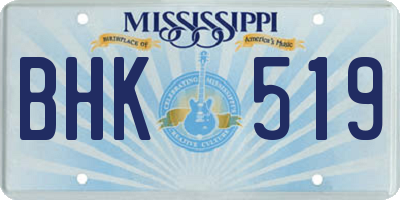MS license plate BHK519