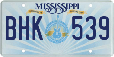 MS license plate BHK539