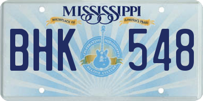 MS license plate BHK548