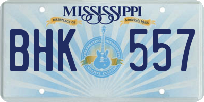 MS license plate BHK557