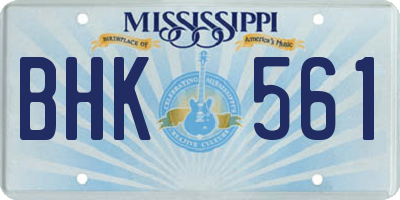 MS license plate BHK561