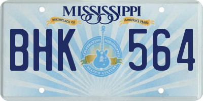 MS license plate BHK564