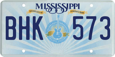 MS license plate BHK573