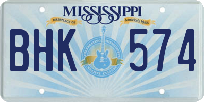 MS license plate BHK574