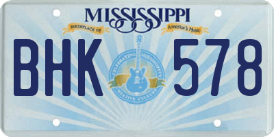 MS license plate BHK578