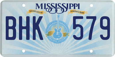 MS license plate BHK579