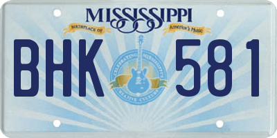 MS license plate BHK581