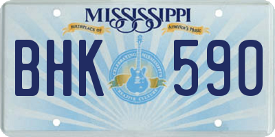 MS license plate BHK590