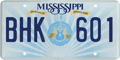 MS license plate BHK601