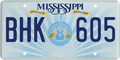 MS license plate BHK605