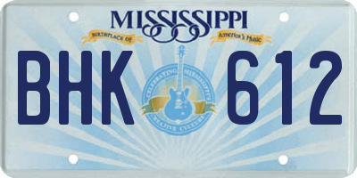 MS license plate BHK612