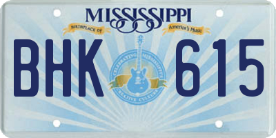 MS license plate BHK615
