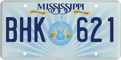 MS license plate BHK621
