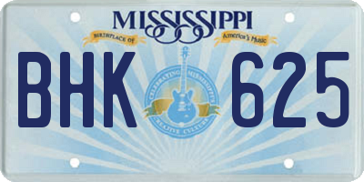 MS license plate BHK625