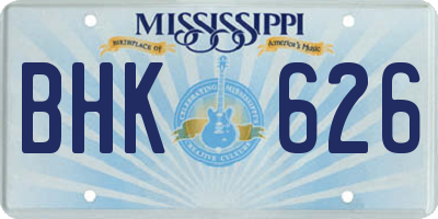 MS license plate BHK626