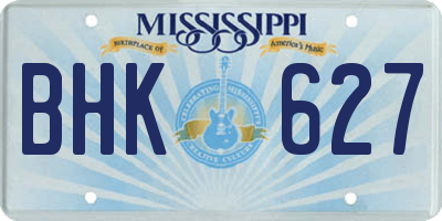 MS license plate BHK627